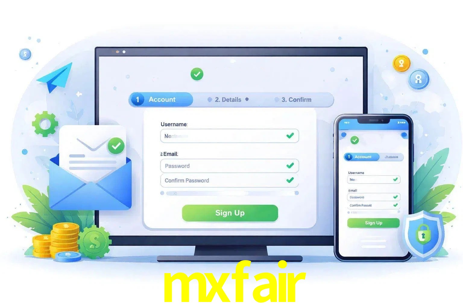 Registro de nuevo usuario y configuración de cuenta mxfair
